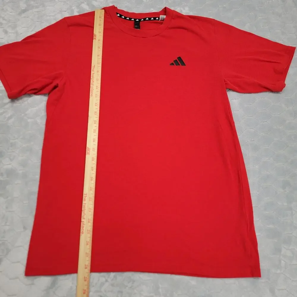 Adidas Aeroready Mens Large Red Short Sleeve Athletic Training T-Shirt Tee